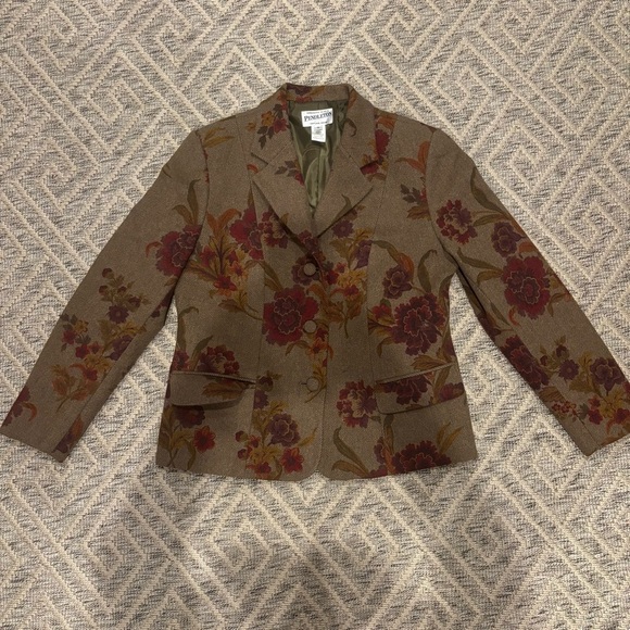 🌺 Pendleton Floral Wool-Blend Blazer – Size 10 - Picture 1 of 4